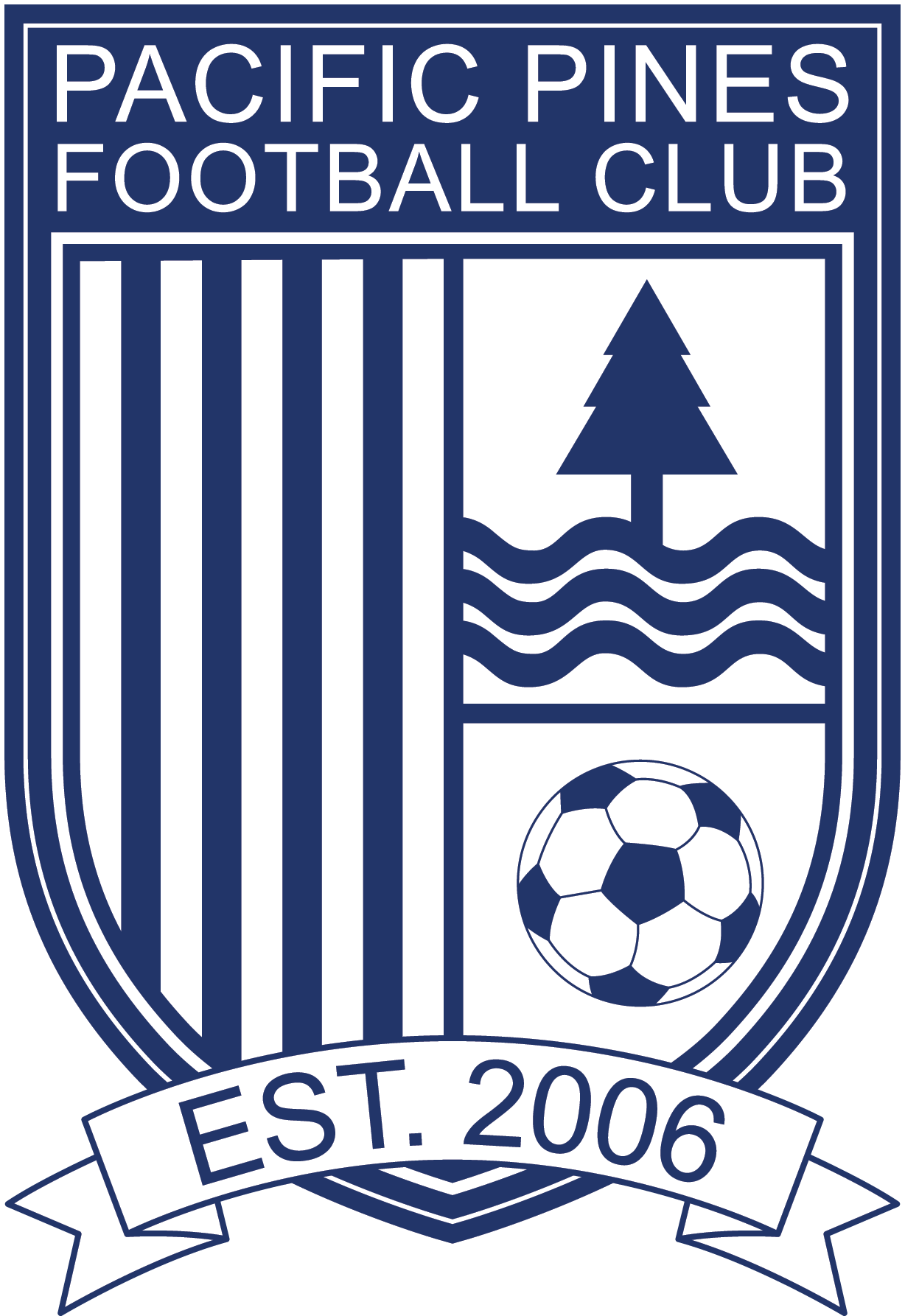 Pacific pines football club logo.