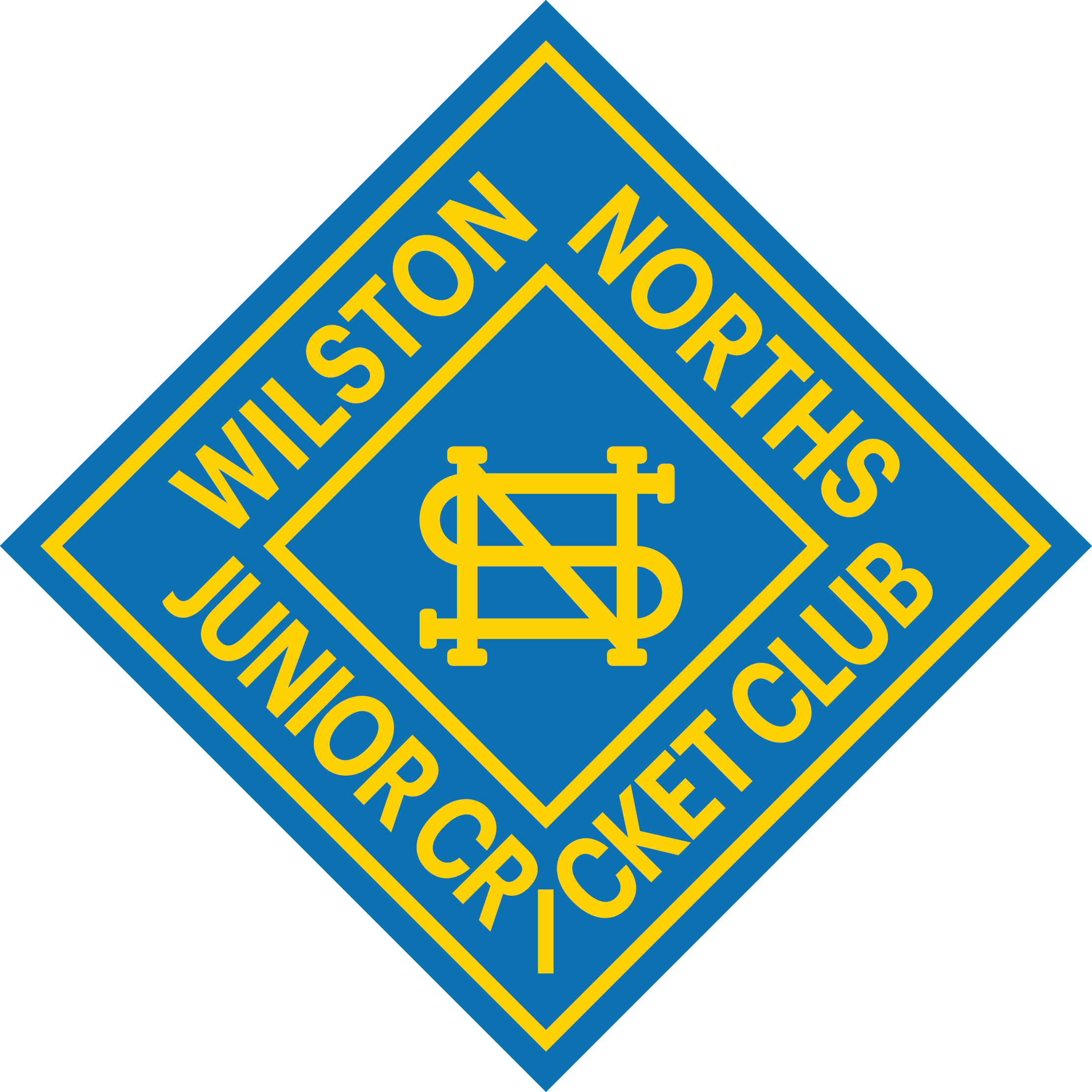 Wilston north junior cricket club logo.